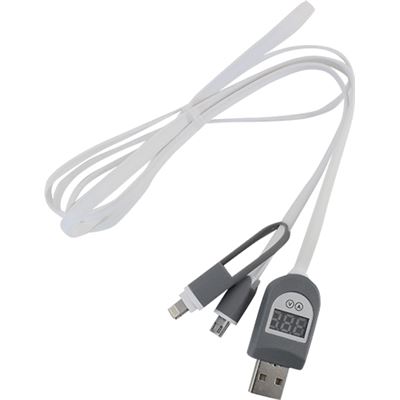 2 in 1 USB to MicroUSB or iPhone Lightning Cable with LCD Go Wireless NZ — view 2