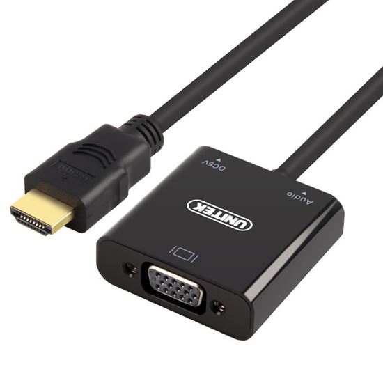 UNITEK HDMI to VGA Converter with Audio. 17cm Cable Length. Convert Unitek — view 1