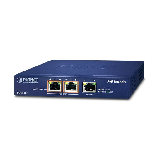 Planet POE-E202 1-Port 802.3at PoE+ to 2-Port 802.3af/at Gigabit PoE Extender Planet — view 2