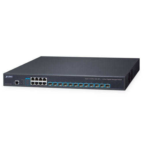 Planet XGS-6350-12X8TR Layer 3 12-Port 10G SFP+ + 8-Port 10/100/1000T Managed Gigabit Switch with Dual 100240V AC Redundant Power Planet — view 1