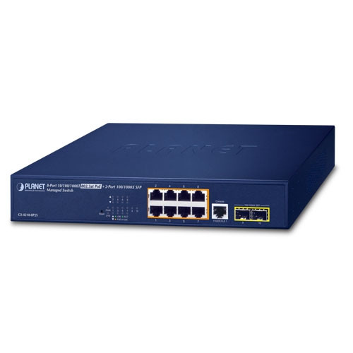Planet GS-4210-8P2S 8-Port 10/100/1000T 802.3at PoE + 2-Port 100/1000X SFP Managed Switch Planet — view 1