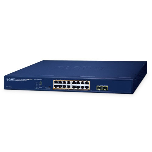 Planet GSW-1820HP 16-Port 10/100/1000T 802.3at PoE + 2-Port 1000X SFP Gigabit Ethernet Switch Planet — view 2