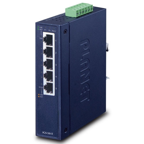 Planet IGS-501T 5-Port 10/100/1000Mbps Industrial Ethernet Switch (-40~75 Degree C ) Planet — view 2