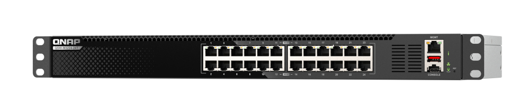 QNAP QSW-M3224-24T Management Switch, 24 port of 10gbE RJ45, rackmount design QNAP — view 2