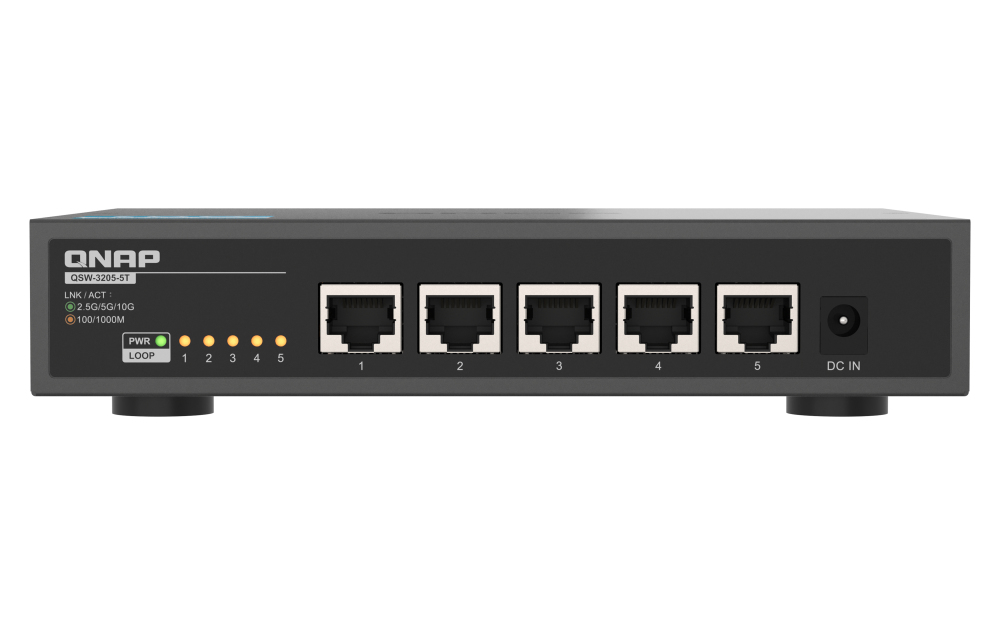 QNAPQSW-3205-5T 5 ports 10GbE RJ45, unmanaged switch QNAP — view 1