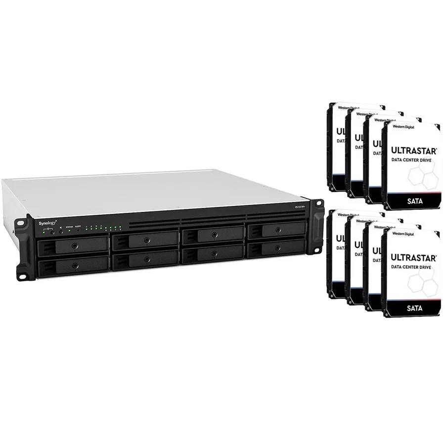 Synology RS1221RP+ 2U Rack 8 Bay NAS RTG (96Tb) 8x WD 12Tb Enterprise RTGWD — view 1