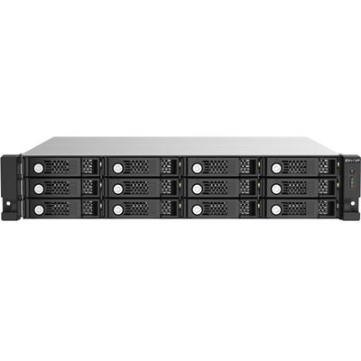 QNAP TL-R1220Sep-RP 12-bay 2U rackmount SAS 12Gbps JBOD expansion enclosure with SAS expander, 2.5:/3.5" SAS 12Gbps & SAS/SATA 6Gbps drives, 4 x SFF-8644 Mini-SAS HD ports, redundant PSU, without rail kit. QNAP — view 2