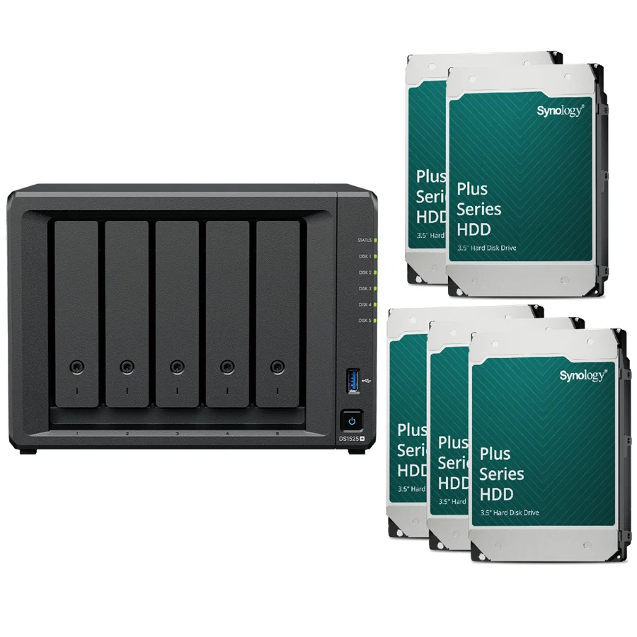 Synology DS1525+ Desktop 5 Bay NAS RTG (60Tb) 5x Synology Plus Series 12Tb Synology — view 2