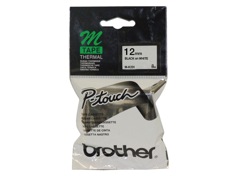 BROTHER 12MM BLK ON WHT TAPE for PT65 PT85 PT100 BROTHER — view 2