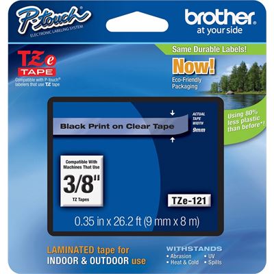 BROTHER TZe121 9mm x 8m Standard laminated Black BROTHER — view 2