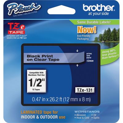 BROTHER TZe131 12mm x 8m Standard laminated Blac BROTHER — view 2