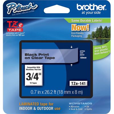 BROTHER TZe141 18mm x 8m Standard laminated Blac BROTHER — view 2