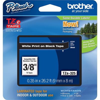 BROTHER TZe325 9mm x 8m Standard laminated White BROTHER — view 2