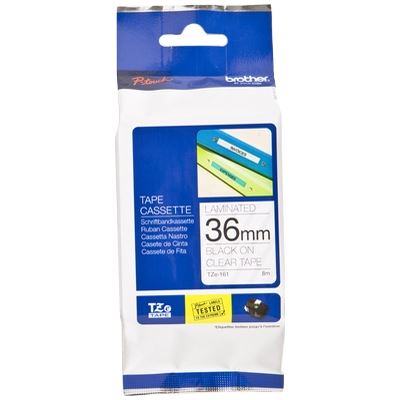 BROTHER TZE161 : Laminated tape black on clear 8 BROTHER — view 2