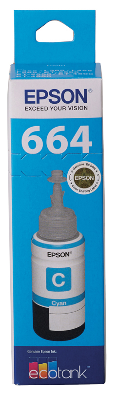 EPSON T664 Cyan ink bottle EPSON — view 2