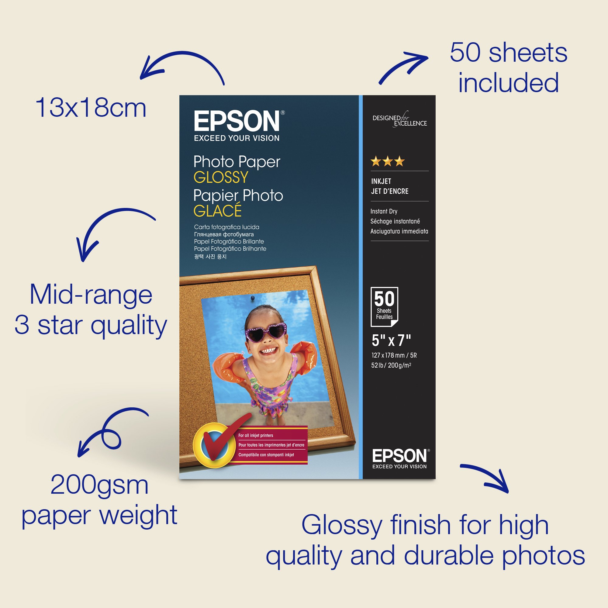 EPSON PHOTO PAPER GLOSSY 13X18CM 50 SHEET IN EPSON — view 2