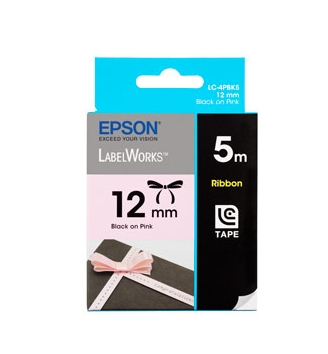 EPSON Tape Ribbon 12mm Black on Pink 5 metres EPSON — view 2