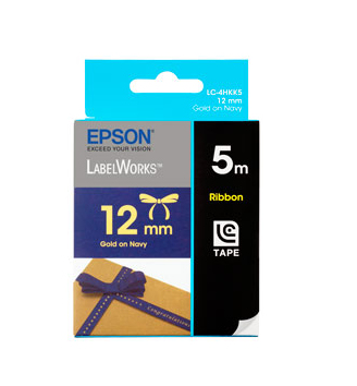 EPSON Tape Ribbon 12mm Gold on Navy 5 metres EPSON — view 2