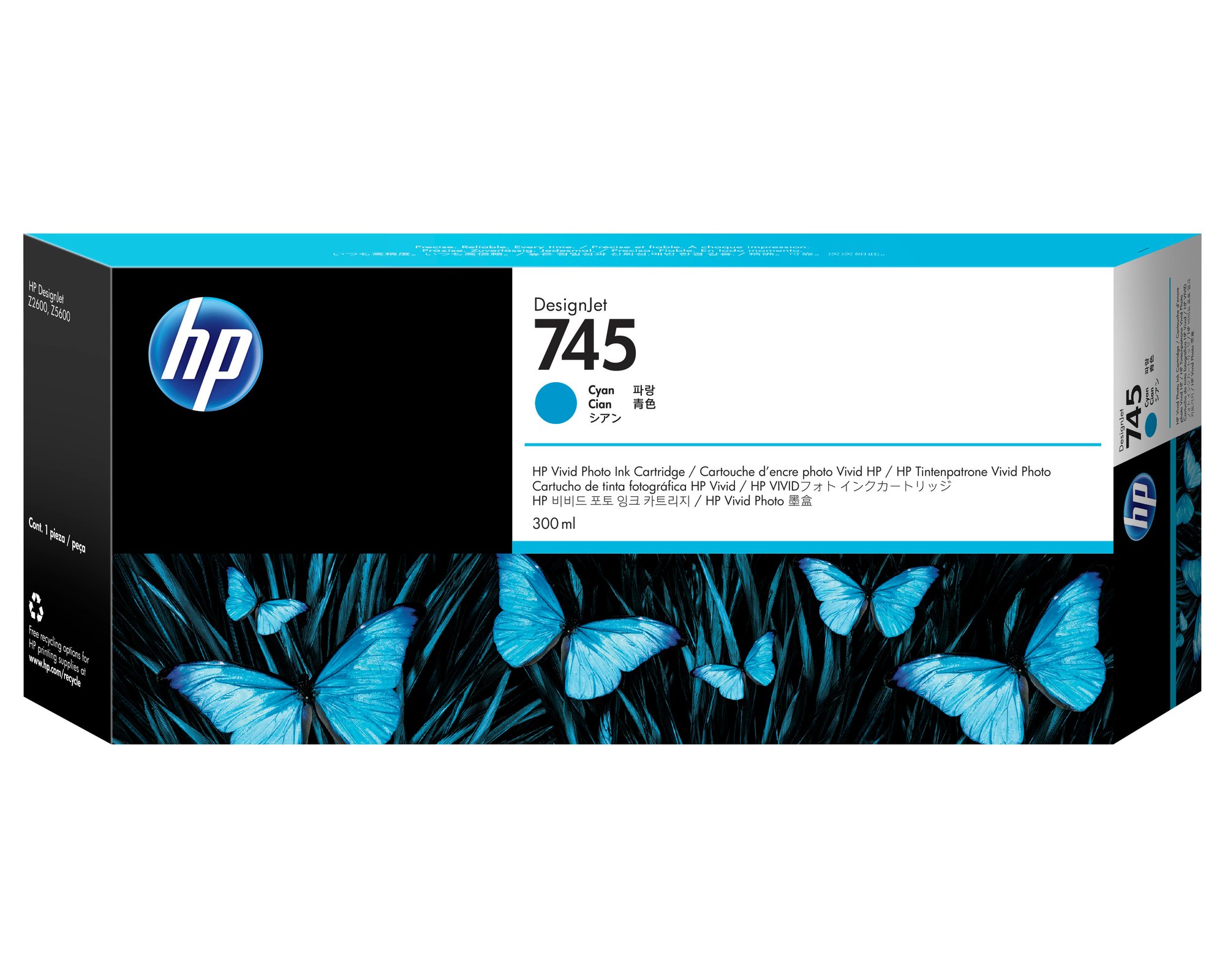 HP INK CARTRIDGE NO 745 CYAN 300ML HP — view 2