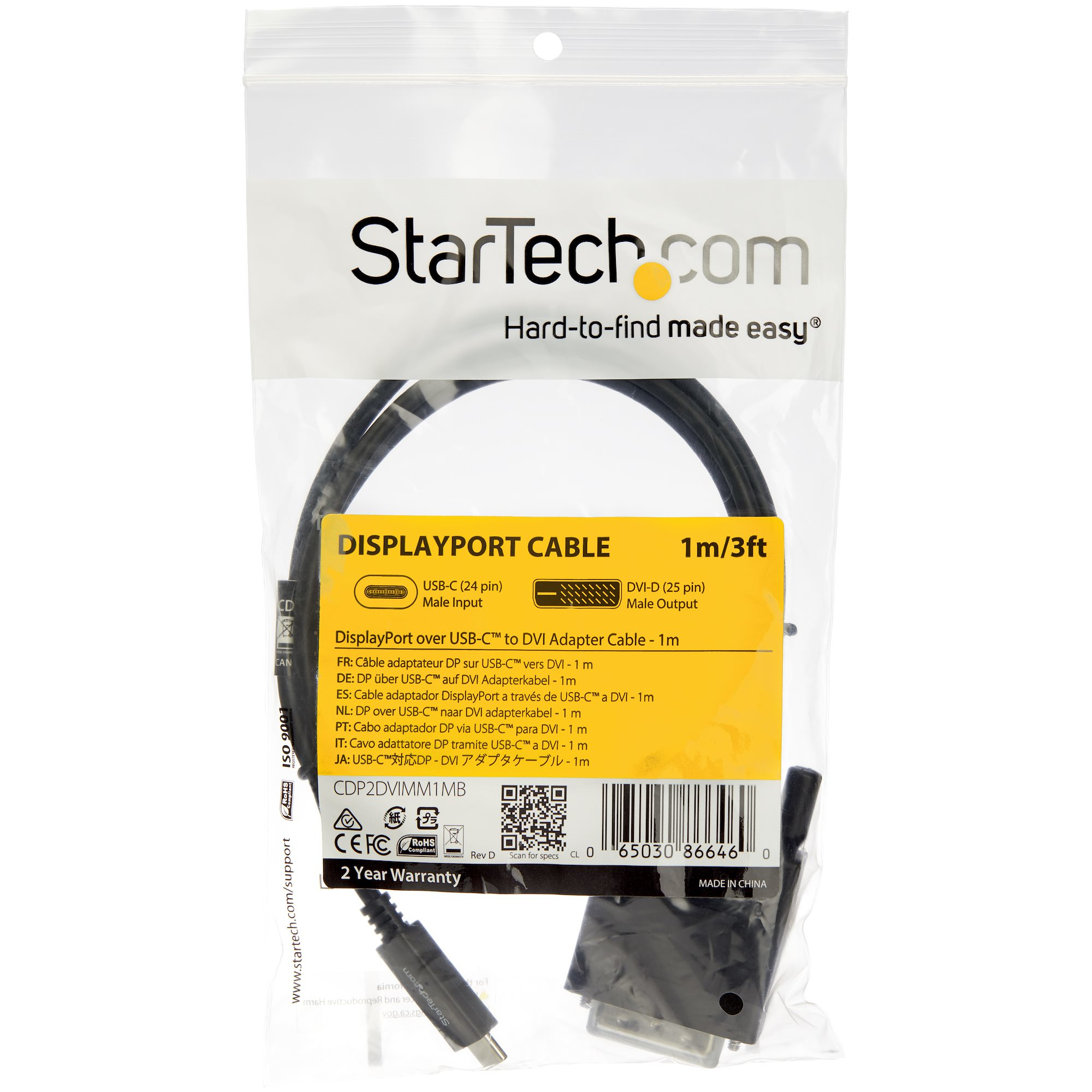 StarTech.com 1M (3 FT.) USB-C TO DVI ADAPTER CABLE StarTech.com — view 6