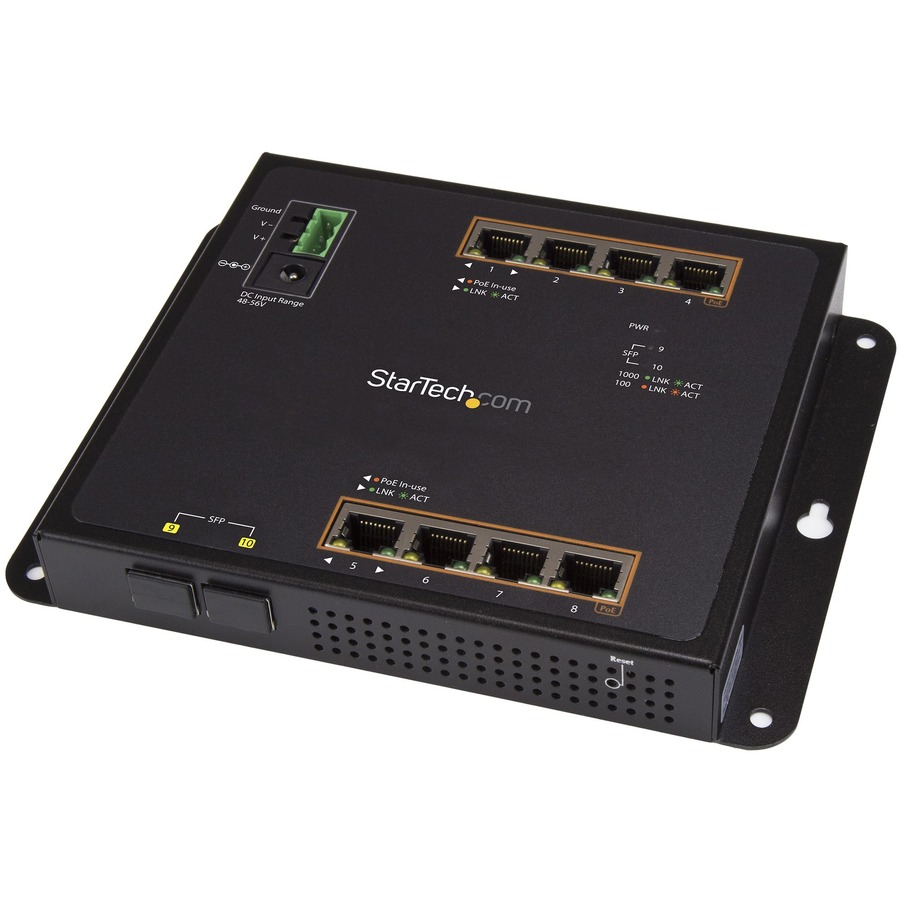 StarTech.com GbE Switch - 8-Port PoE+ plus 2 SFP Pts StarTech.com — view 2