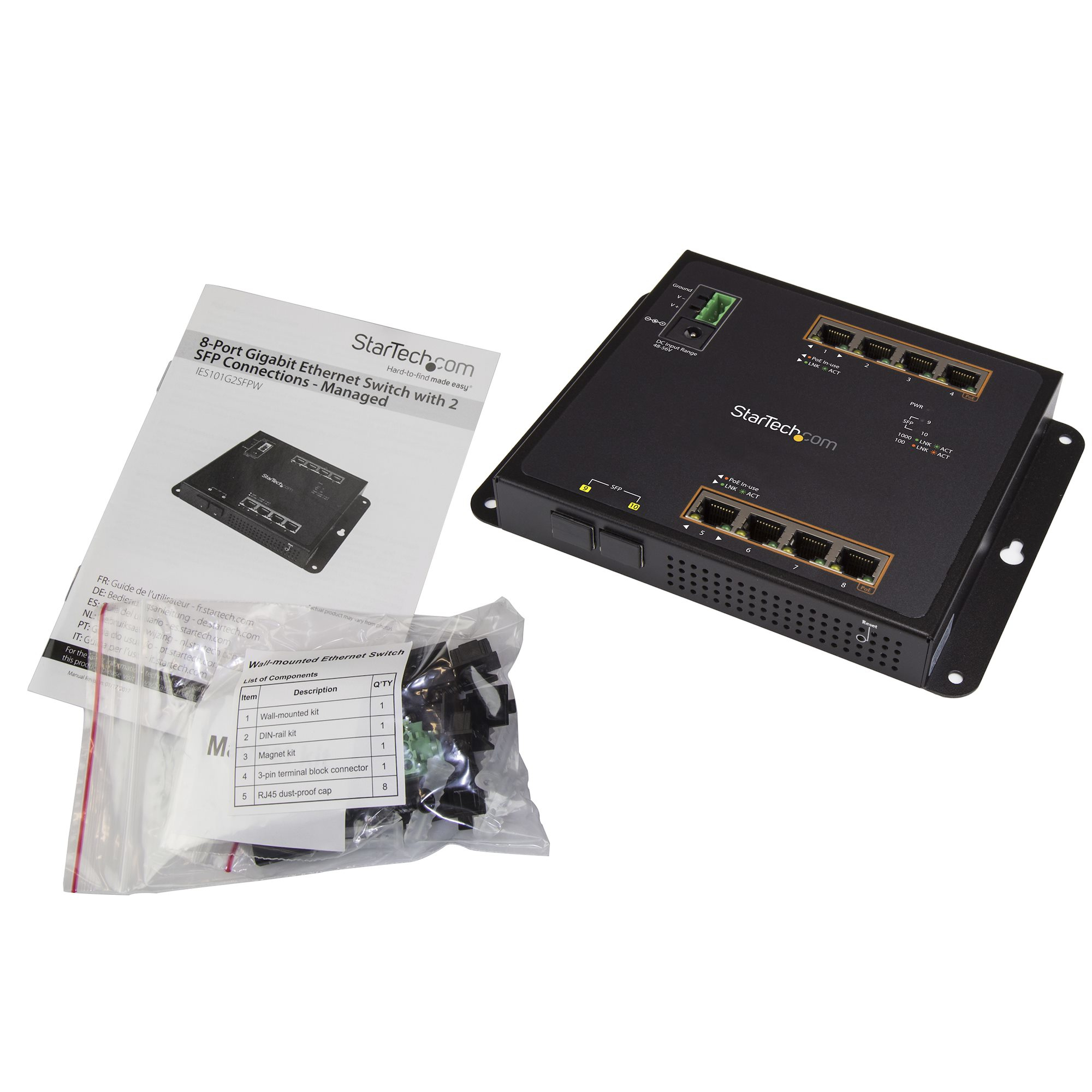 StarTech.com GbE Switch - 8-Port PoE+ plus 2 SFP Pts StarTech.com — view 5
