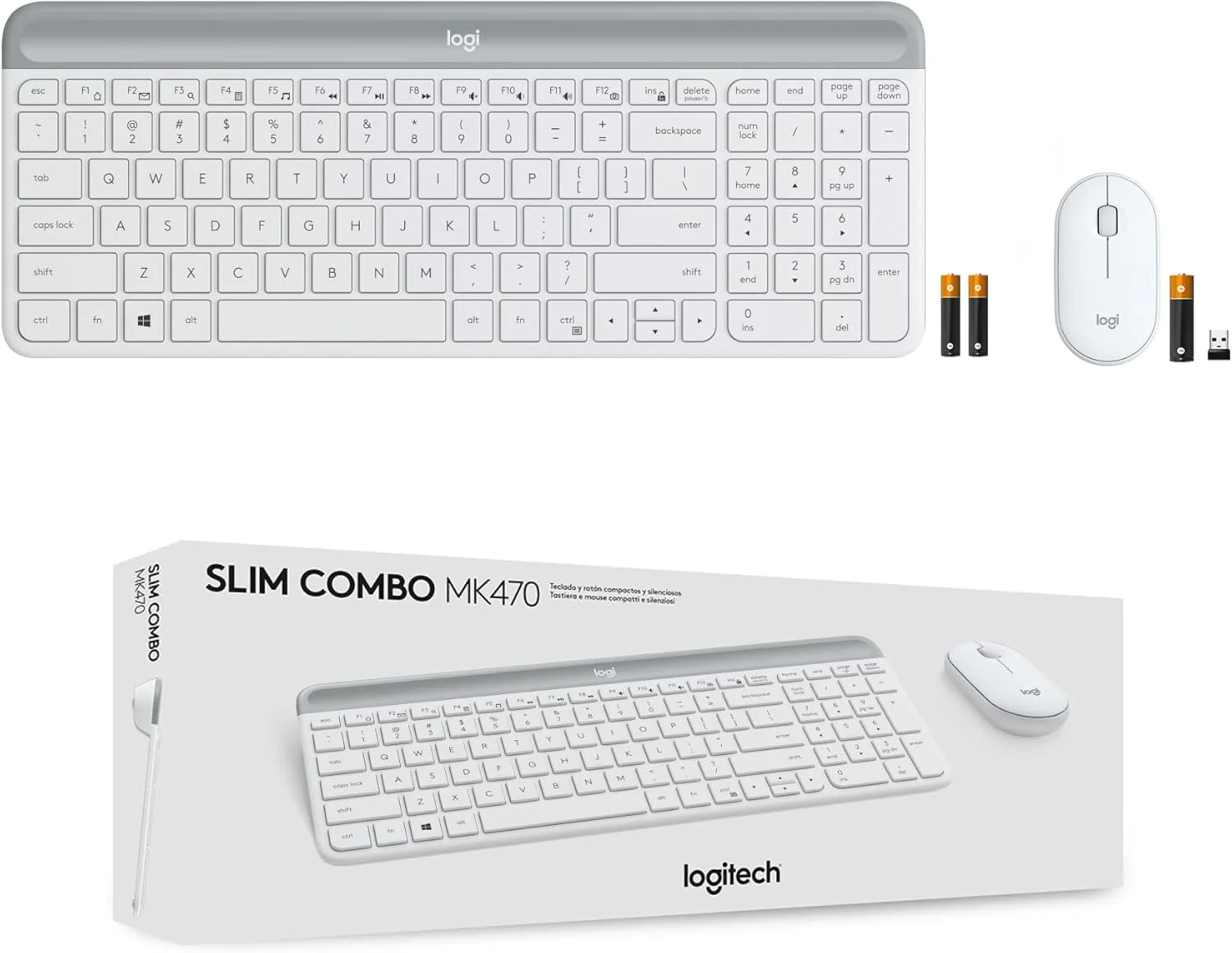 LOGITECH MK470 SLIM WIRELESS COMBO - WHITE LOGITECH — view 2
