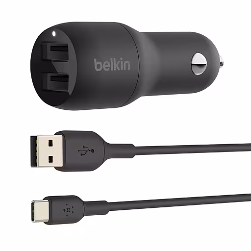 BELKIN Dual USB-A Car Charger w/ 1M PVC A-C 24W BELKIN — view 2