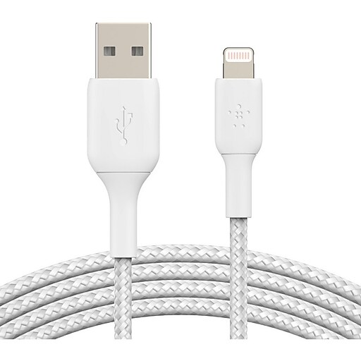 BELKIN LIGHTNING TO USB-A BRAIDED CABLE 2M WHT BELKIN — view 2
