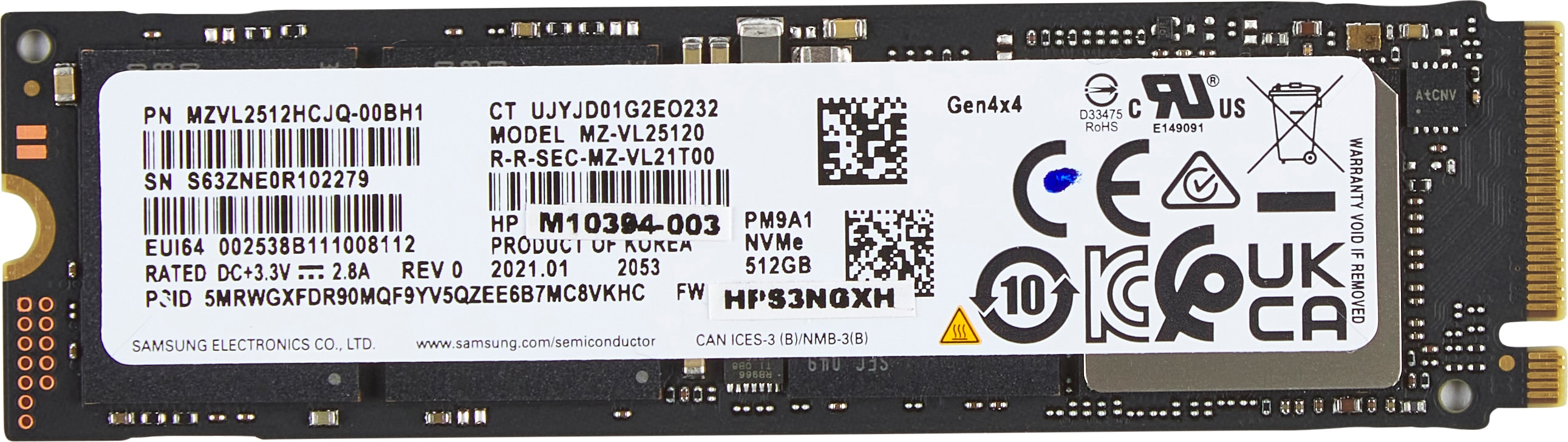 HP 512GB PCIe-4x4 NVMe M.2 SSD HP — view 2
