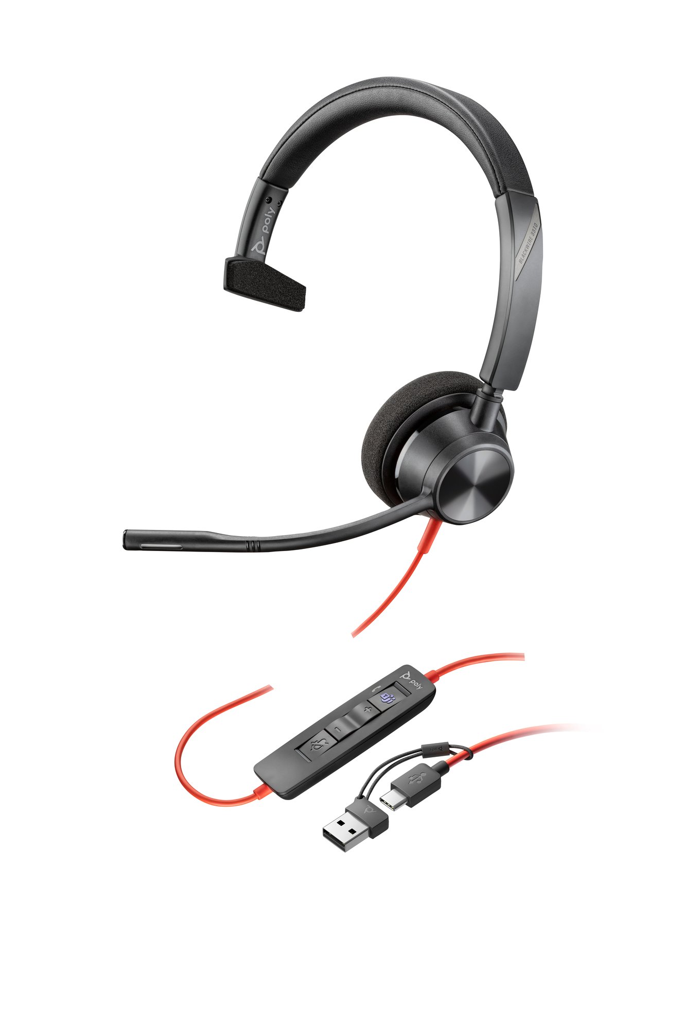 HP Poly BW 3310 Mono -M USB-C HS +USB-C/A HP — view 2