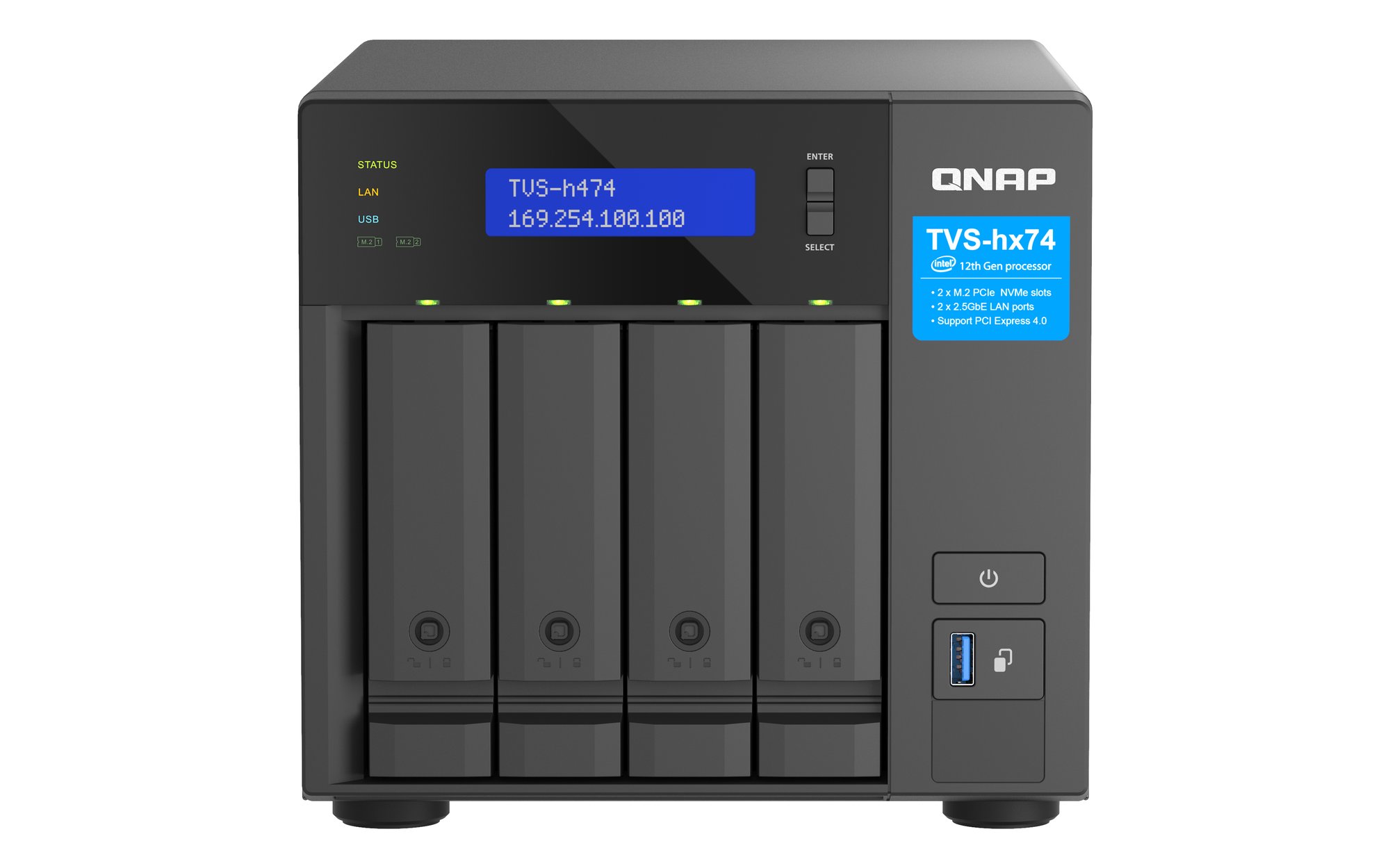 QNAP 6-bay QuTS hero PT G7400/8GB NAS QNAP — view 2