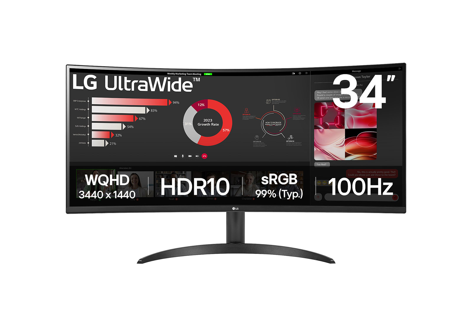 LG 34WR50QK 34 100HZ QHD MONITOR 3Y LG — view 2