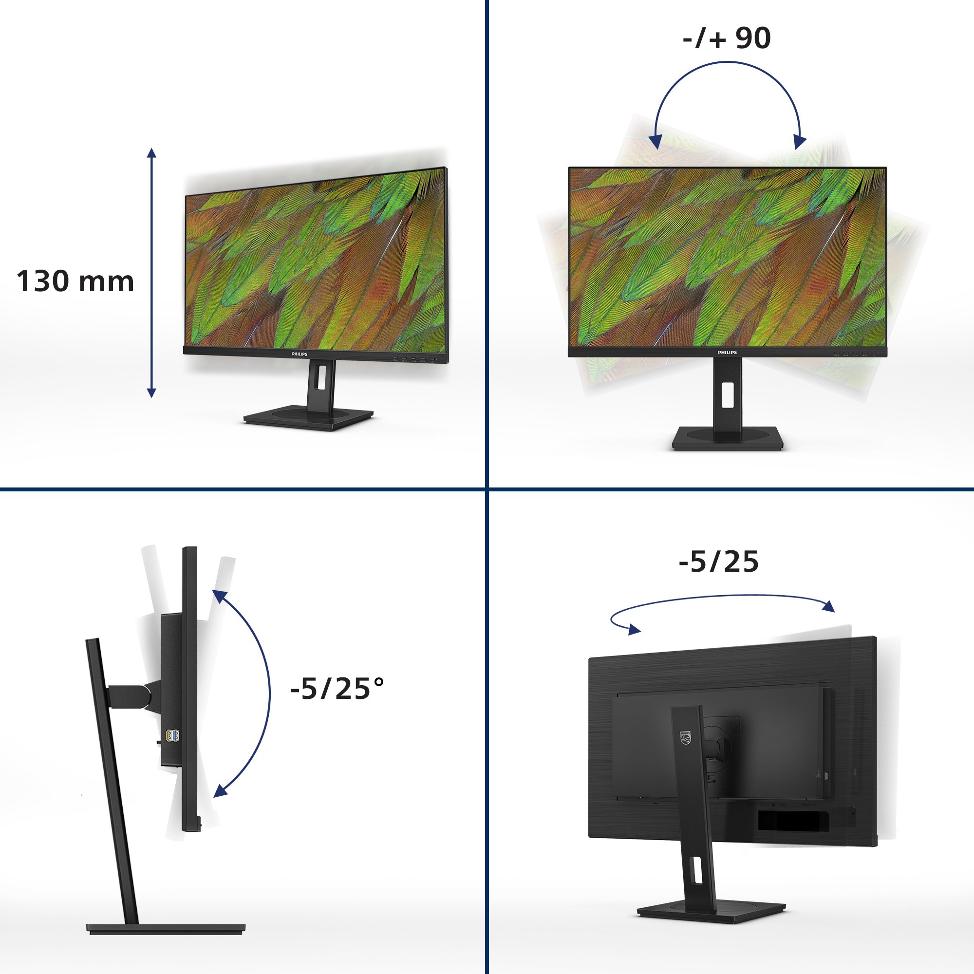 PHILIPS 27in 4K UHD LCD DP+HDMI buit in spker PHILIPS — view 4