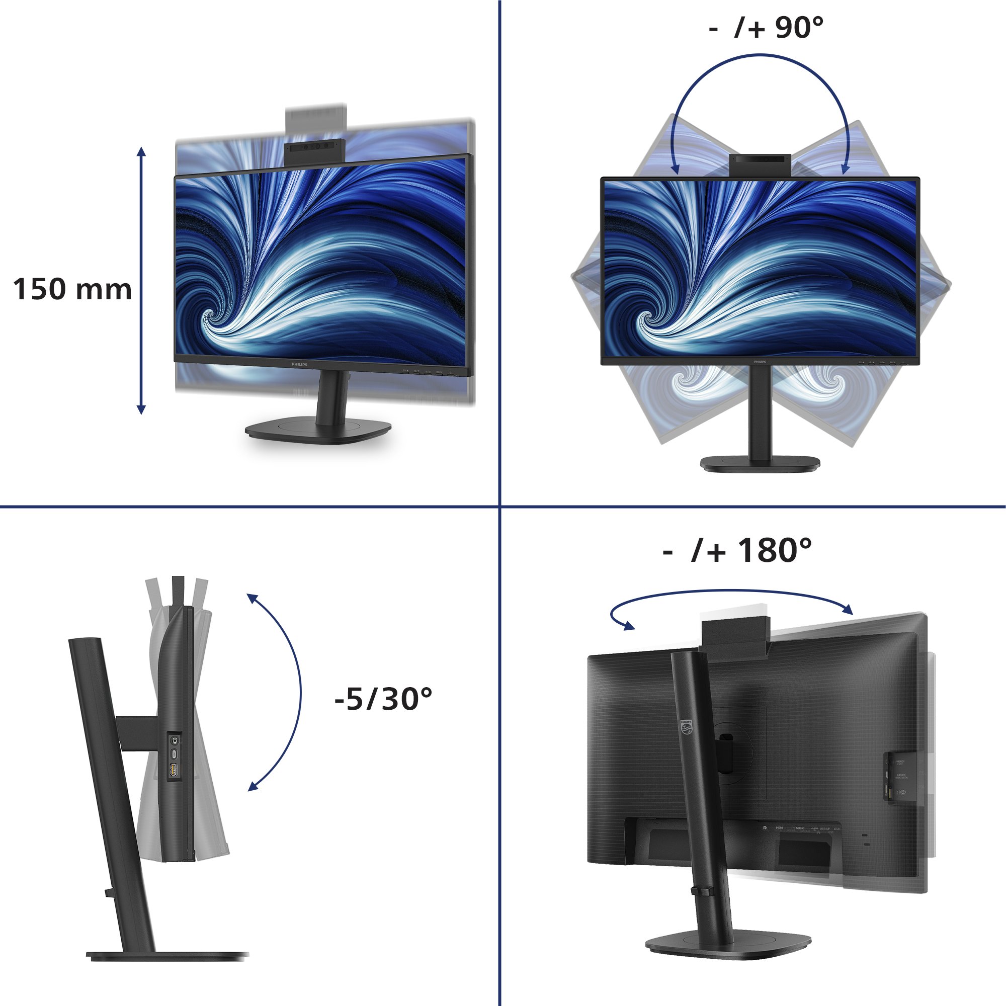 PHILIPS 24in B LINE MONITOR WEBCAM PHILIPS — view 4