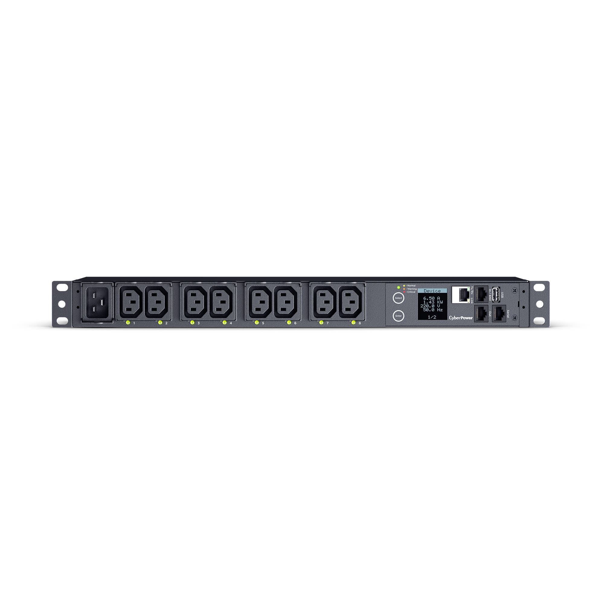 Switched ePDU 1RU horizontal 16Amp input CyberPower Systems — view 1