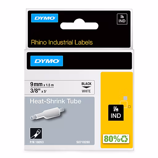DYMO Genuine Rhino Industrial Labels- Heat  Shrink Tube 9mm Black Dymo — view 2