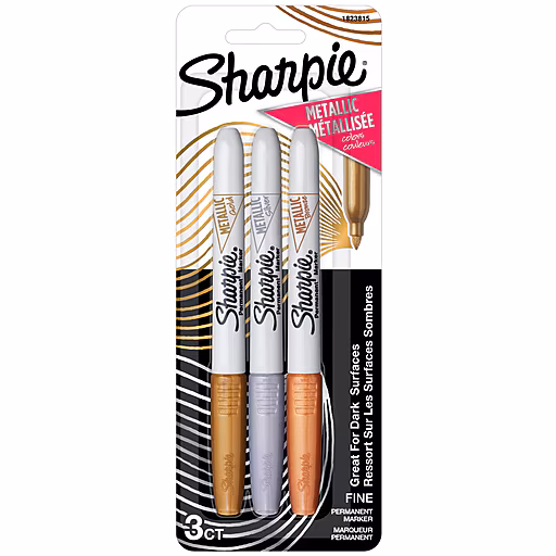 Sharpie Metallic Fine Point Perman Marker Gold Silver Bronze Sharpie — view 1