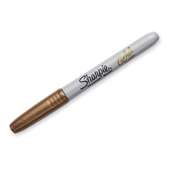Sharpie Permanent Marker (MOQ 12) Metallic Gold with fine point Sharpie — view 2