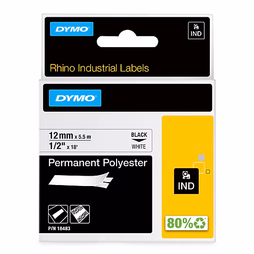 DYMO Genuine Rhino Industrial Labels-Permanent Polyester 12mm, Dymo — view 2