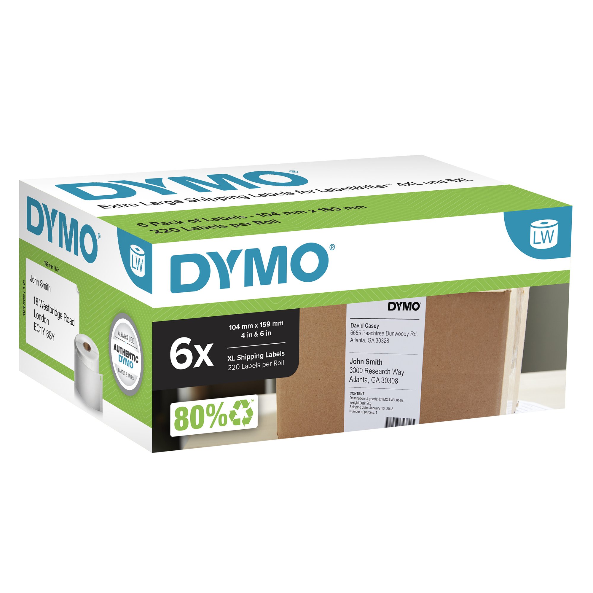 Dymo LabelWriter Extra Large Shipping Labels 104mm x 159mm Dymo — view 2