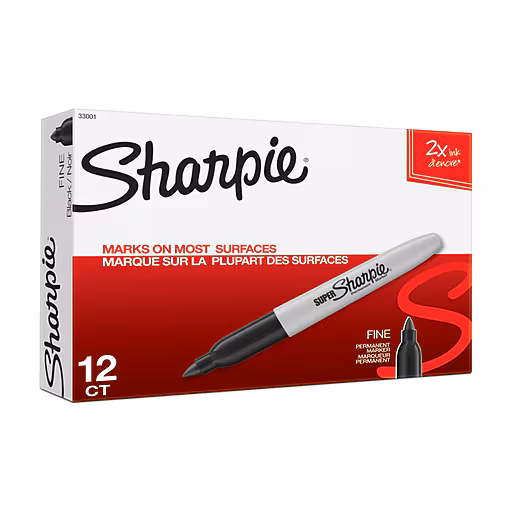 Sharpie Super Fine Point Permanent Marker Black 33001 - (MOQ 12) Sharpie — view 2