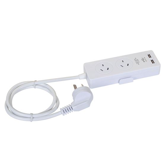 DYNAMIX 2-way Powerboard with 2x USB 2.4A Rapid Charging Ports. Dynamix — view 2