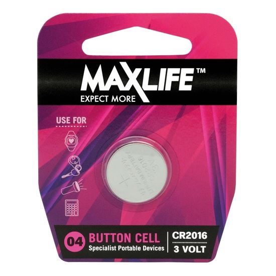 MAXLIFE CR2016 Lithium Button Cell Battery. 1Pk. Maxlife — view 2