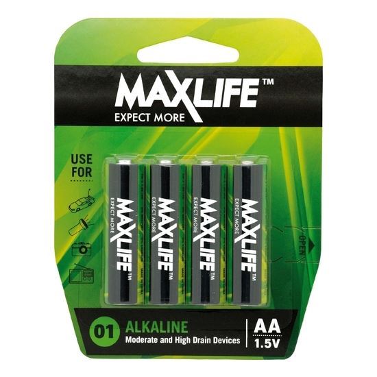 MAXLIFE AA  Alkaline Battery 4 Pack Long Lasting Alkaline Formula. Maxlife — view 2