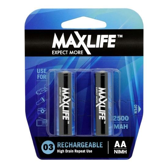 MAXLIFE AA Rechargeable Battery NIMH 2500mAh. 2Pk. Maxlife — view 2