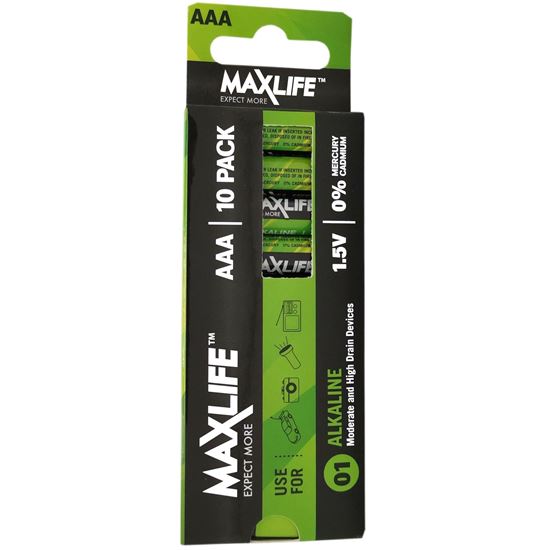 MAXLIFE AA A  Alkaline Battery 10 Pack Long Lasting Alkaline Formula. maxlife — view 2