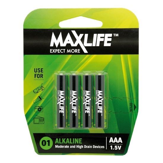 MAXLIFE AAA  Alkaline Battery 4 Pack Long Lasting Alkaline Formula. Maxlife — view 2