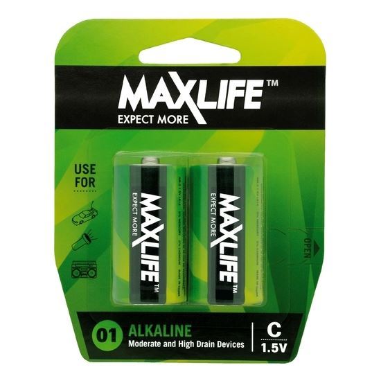 MAXLIFE C Alkaline Battery 2 Pack Long Lasting Alkaline Formula. Maxlife — view 2
