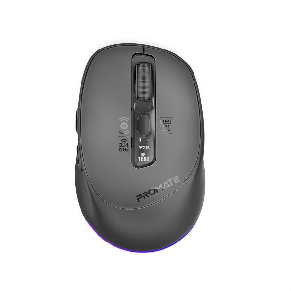 PROMATE Silent-Click Wireless Mouse With Rechargeable Battery. 2.4G & BT Connect Promate — view 2